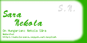 sara nekola business card