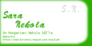 sara nekola business card